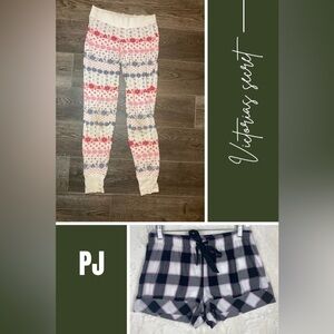 Lot of 2 Victoria’s Secret holiday pajama pants xs and small